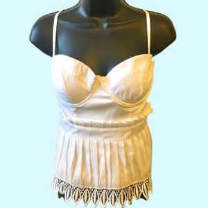Marciano Bustier Corset Top White Lace Underwire L